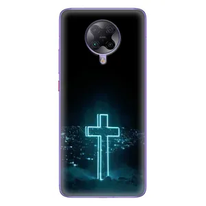 Чехол для Xiaomi POCO F2 Pro (AlphaPrint) - (Христианские) (Крест и город)