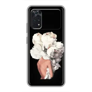 Чехлы (ART) Цветы на Xiaomi POCO M4 Pro 4G (VPrint) (Белые цветы)