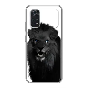 Чехлы с картинками животных Xiaomi POCO M4 Pro 4G (Черный ЛЕВ)