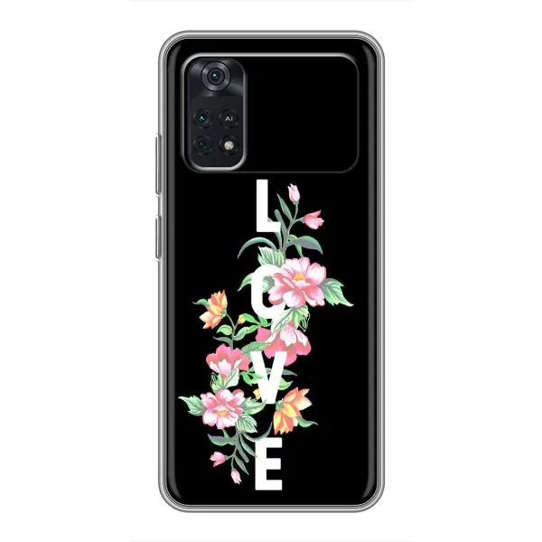 Чохол з принтом «Квіти LOVE» для Xiaomi POCO M4 Pro 4G Чохол з принтом «Квіти LOVE» для Xiaomi POCO M4 Pro 4G