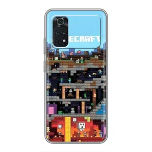 Чехол Майнкрафт на Xiaomi POCO M4 Pro 4G (AlphaPrint) Minecraft (фон Minecraft)