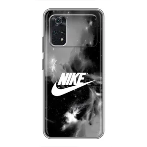 Чехол для Xiaomi POCO M4 Pro 4G - с принтом Найк (AlphaPrint) (Лого Найк)