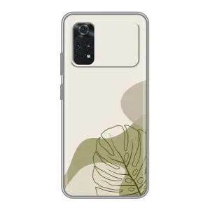 Силконовий чохол з принтом в квітах на Xiaomi POCO M4 Pro 4G (Зелена монстера дизайн)