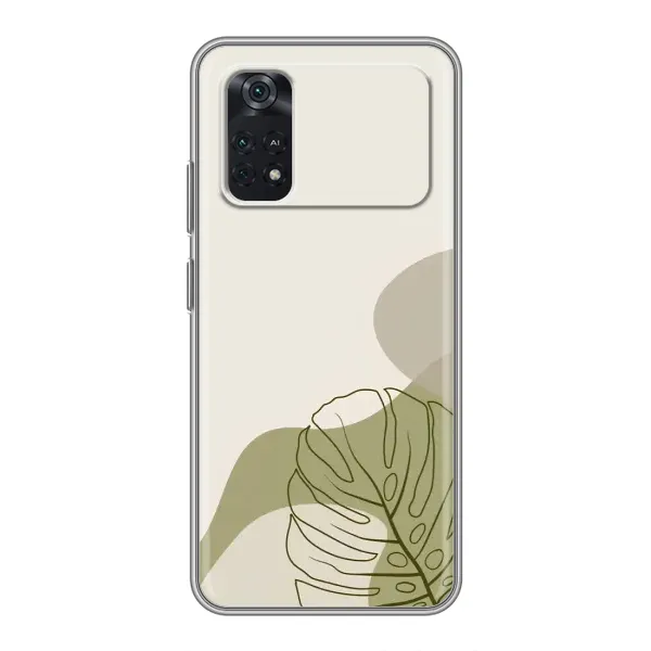 Чехол с принтом «Зеленая монстера дизайн» для Xiaomi POCO M4 Pro 4G