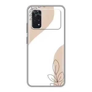 Силконовий чохол з принтом в квітах на Xiaomi POCO M4 Pro 4G (Нюдова гілочка абстракція)