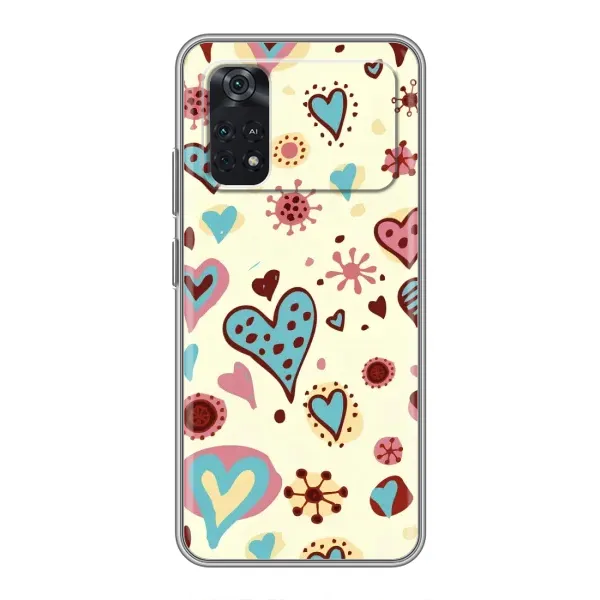 Чохол з принтом «Сердечки» для Xiaomi POCO M4 Pro 4G Чохол з принтом «Сердечки» для Xiaomi POCO M4 Pro 4G