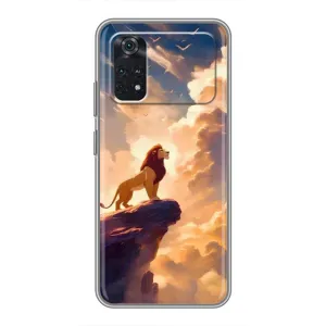 Чехол Король лев на Поко М4 Про 4G (Симба на скале)