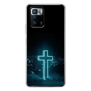 Чехол для Xiaomi POCO X3 GT (AlphaPrint) - (Христианские) (Крест и город)
