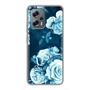 Чехлы (ART) Цветы на Xiaomi POCO X4 GT (VPrint) (Голубые Бутоны)