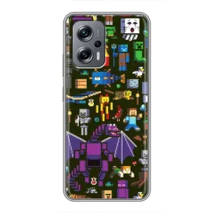 Чохол Майнкрафт на Xiaomi POCO X4 GT (AlphaPrint) Minecraft (Колаж Майнкрафт)