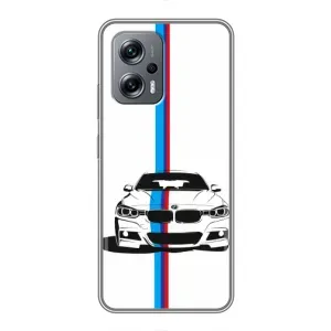 Чехол для Поко X4 GT - с принтом БМВ (AlphaPrint) (Машина БМВ)