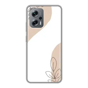 Силконовий чохол з принтом в квітах на Xiaomi POCO X4 GT (Нюдова гілочка абстракція)