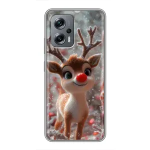 Яркий чехол для Xiaomi POCO X4 GT с Зимними Оленятами