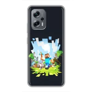 Чохол Майнкрафт на Xiaomi POCO X4 GT (AlphaPrint) Minecraft (персонажі Minecraft)
