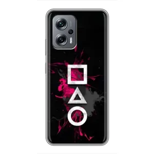 Чохол Гра в кальмара для Xiaomi POCO X4 GT (Символи Гра кальмара)