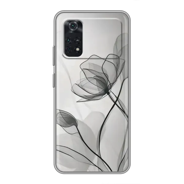 Чехол с принтом «Черные цветы» для Xiaomi POCO X4 Pro 5G