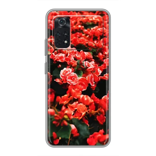Чехол с принтом «Цветы красные» для Xiaomi POCO X4 Pro 5G
