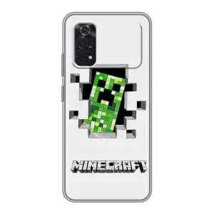 Чехол Майнкрафт на Xiaomi POCO X4 Pro 5G (AlphaPrint) Minecraft (крипер Майнкрафт)