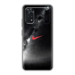 Чехол для Xiaomi POCO X4 Pro 5G - с принтом Найк (AlphaPrint) (Найк красный)