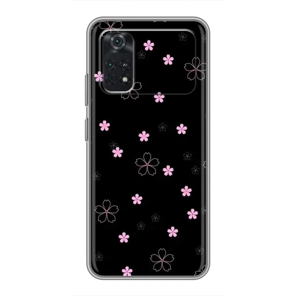 Чехол с принтом «Розовые цветы на черном» для Xiaomi POCO X4 Pro 5G Чехол с принтом «Розовые цветы на черном» для Xiaomi POCO X4 Pro 5G