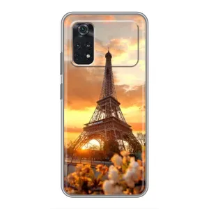 Чехол Эйфелева Башня для Xiaomi POCO X4 Pro 5G - (AlphaPrint) (Солнечная башня)