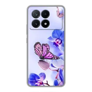 Чехлы с Цветами для Xiaomi POCO X6 Pro (5G) (VPrint) (Бабочка на цветочке)