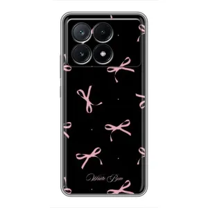 Чехол с бантиками на ПОКО Х6 Про (5G) (Банты на черном)