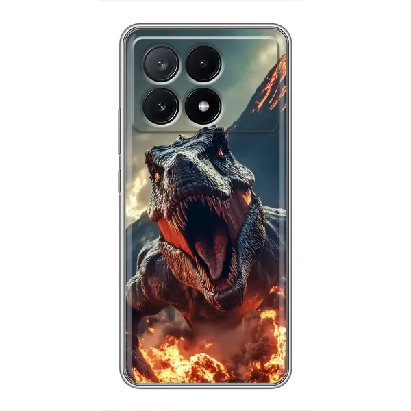 Чохол з принтом «Вогняний динозавр» для Xiaomi POCO X6 Pro (5G)