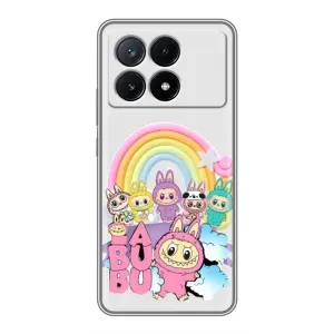 Чохол з Лабубу на Xiaomi POCO X6 Pro (5G) (Фон Лабубу)
