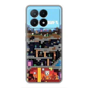 Чехол Майнкрафт на Xiaomi POCO X6 Pro (5G) (AlphaPrint) Minecraft (фон Minecraft)