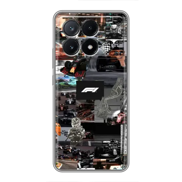 Чохол з принтом «Гоночний колаж Ф1» для Xiaomi POCO X6 Pro (5G)