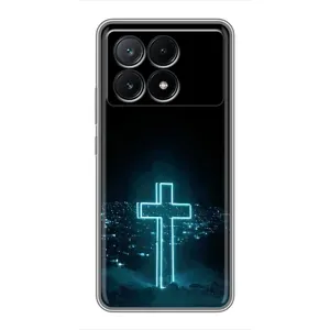 Чехол для Xiaomi POCO X6 Pro (5G) (AlphaPrint) - (Христианские) (Крест и город)