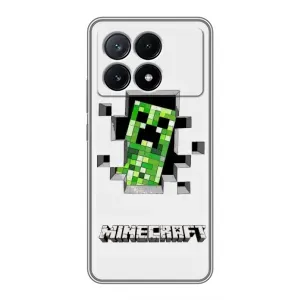 Чехол Майнкрафт на Xiaomi POCO X6 Pro (5G) (AlphaPrint) Minecraft (крипер Майнкрафт)