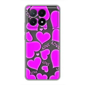Чехлы для любимой на ПОКО Х6 Про (5G) (VPrint) (Pink hearts)