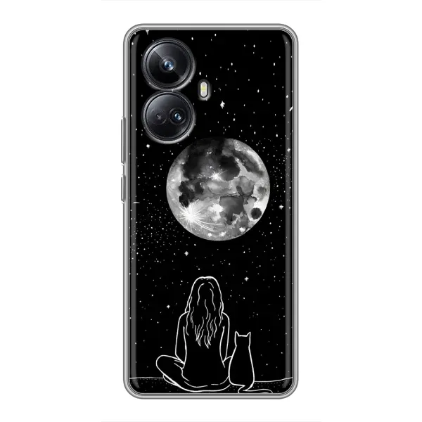 Чохол з принтом «Дівчина з котом» для Realme 10 Pro Plus