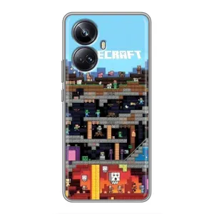 Чохол Майнкрафт на Realme 10 Pro Plus (AlphaPrint) Minecraft (фон Minecraft)