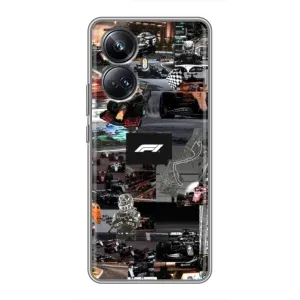 Чехол Формула1 на Realme 10 Pro Plus (Гоночный коллаж Ф1)