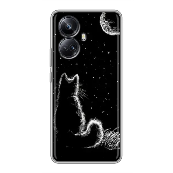 Чехол с принтом «Котик и луна» для Realme 10 Pro Plus Чехол с принтом «Котик и луна» для Realme 10 Pro Plus