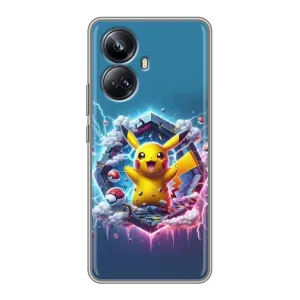 Чохол з Пікачу на Realme 10 Pro Plus (Лого Пікачу)