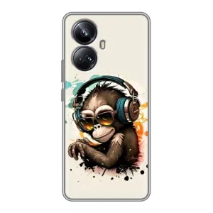 Чохол з Мавпами Realme 10 Pro Plus - (AlphaPrint) (Макака в навушниках)