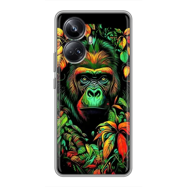 Чохол з принтом «Мавпа в квітах» для Realme 10 Pro Plus Чохол з принтом «Мавпа в квітах» для Realme 10 Pro Plus