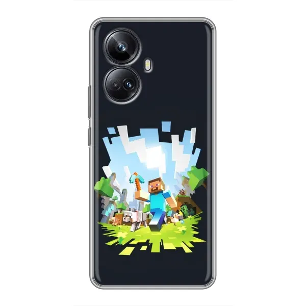 Чехол с принтом «персонажи Minecraft» для Realme 10 Pro Plus Чехол с принтом «персонажи Minecraft» для Realme 10 Pro Plus
