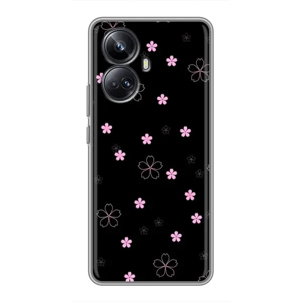 Чехол с принтом «Розовые цветы на черном» для Realme 10 Pro Plus Чехол с принтом «Розовые цветы на черном» для Realme 10 Pro Plus