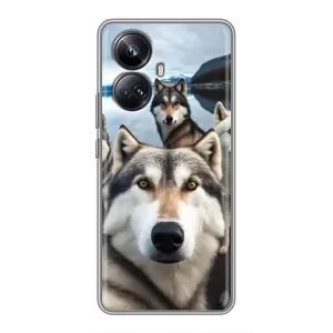 Чохол з Хаскі Realme 10 Pro Plus - (AlphaPrint) (Селфі Хаскі)