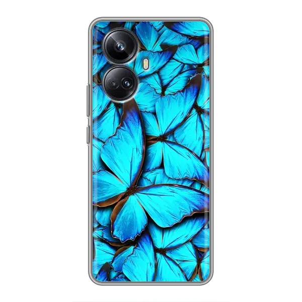 Чехол с принтом «Синие бабочки» для Realme 10 Pro Plus Чехол с принтом «Синие бабочки» для Realme 10 Pro Plus