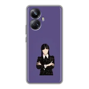 Чехлы Венсдей на Realme 10 Pro Plus Уэнсдей (AlphaPrint) (Уэнздей в черном)