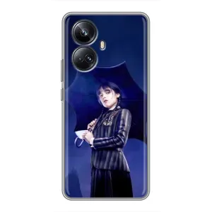 Чехлы Венсдей на Realme 10 Pro Plus Уэнсдей (AlphaPrint) (Уэнздей с зонтом)