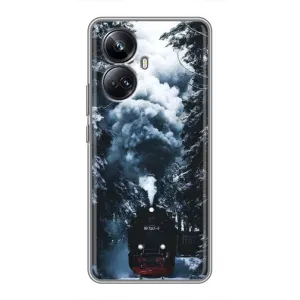 Новорічні, Святкові Чохли для Realme 10 Pro Plus - 2024 год (Зимовий потяг)