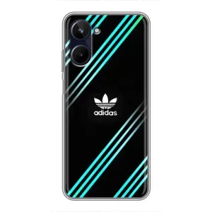 Чехлы Адидас для Realme 10 (AlphaPrint) (Адидас с полосами)