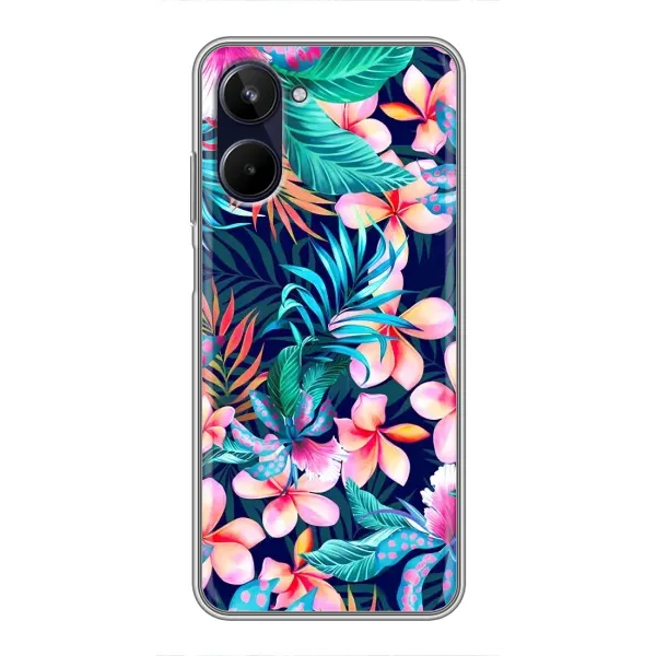 Чехол с принтом «Красочные цветы» для Realme 10